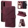 Case cover For Samsung Galaxy A50 Skin Feel Business Horizontal Flip PU Leather Case with Holder &amp; Multi-Card Slots &amp; Wallet &amp; Lanyard &amp; Photo Frame(Wine Red)