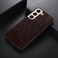Case cover For Samsung Galaxy S22+ 5G Crocodile Top Layer Cowhide Leather Phone Case(Coffee)
