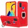 Case cover For Galaxy M30s Carbon Fiber Protective Case with 360 Degree Rotating Ring Holder(Red)