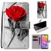 Case cover For Samsung Galaxy A03s 166mm Version Coloured Drawing Cross Texture Horizontal Flip PU Phone Leather Case with Holder &amp; Card Slots &amp; Wallet &amp; Lanyard(Colorful Layer(Red Rose On Wooden)