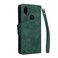 Case cover For Samsung Galaxy A10s Rivet Buckle 9 Cards Three Fold Leather Phone Case(Green)