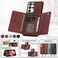 Case cover For Samsung Galaxy S21 Ultra Three-fold Leather Phone Case with Card Slot &amp; Wallet &amp; Holder(Wine Red)