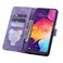 Case cover For Samsung Galaxy A33 5G Cartoon Sakura Cat Embossed Leather Phone Case(Purple)