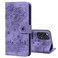 Case cover For Samsung Galaxy A33 5G Cartoon Sakura Cat Embossed Leather Phone Case(Purple)