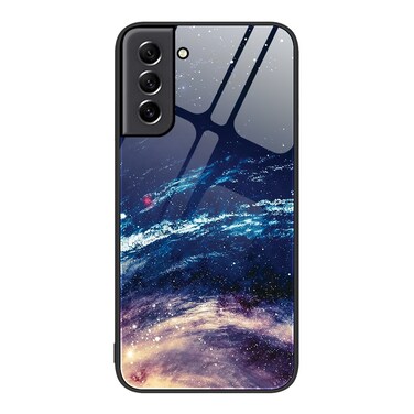 Case cover For Samsung Galaxy S21 5G Colorful Painted Glass Phone Case(Starry Sky)