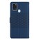 Case cover For Samsung Galaxy A20S Diamond Embossed Skin Feel Leather Phone Case with Lanyard(Dark Blue)