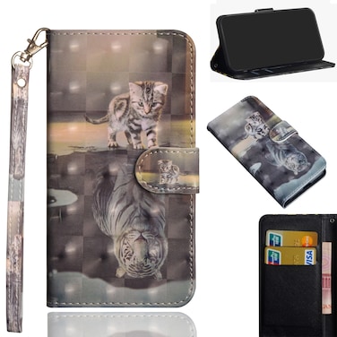 Case cove 3D Painting Pattern Horizontal Flip TPU + PU Leather Case with Holder &amp; Card Slots &amp; Wallet For Galaxy A10e(Cat Tiger)