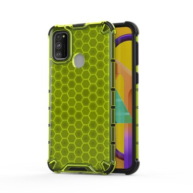Case cove For Galaxy M30s Shockproof Honeycomb PC + TPU Case(Green)