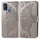Case cove For Galaxy M30s  Butterfly Love Flower Embossed Horizontal Flip Leather Case with Bracket Lanyard Card Slot Wallet(Gray)