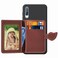 Case cove Litchi Pattern Card Bag Wallet Bracket + TPU Phone Case with Card Slot Wallet Bracket Function For Galaxy A50(Black)