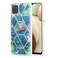 Case cove For Samsung Galaxy A12 3D Electroplating Marble Pattern TPU Protective Case(Blue Green)