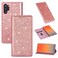 Case cove For Samsung Galaxy Note 10 Plus Ultrathin Glitter Magnetic Horizontal Flip Leather Case with Holder &amp; Card Slots(Rose Gold)