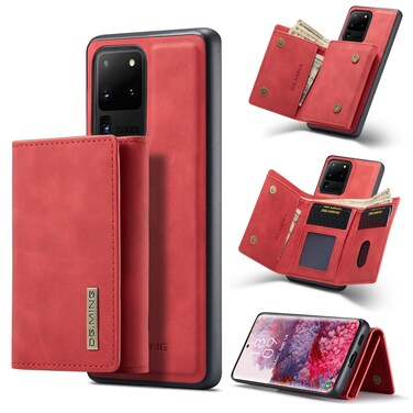 Case cover For Samsung Galaxy S20 Ultra DG.MING M1 Series 3-Fold Multi Card Wallet  Back Cover Shockproof Case with Holder Function(Red)