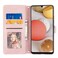 Case cover For Samsung Galaxy A12 5G Embossed Striped Magnetic Buckle PU + TPU Horizontal Flip Leather Case with Holder &amp; Card Slot &amp; Wallet &amp; Photo Frame &amp; Sling(Pink)