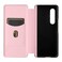 Case cover For Samsung Galaxy Z Fold3 5G Carbon Fiber Texture Horizontal Flip TPU + PC + PU Leather Case with Card Slot(Pink)