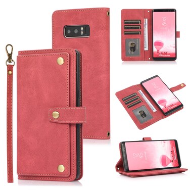 Case cover For Samsung Galaxy Note8 PU + TPU Horizontal Flip Leather Case with Holder &amp; Card Slot &amp; Wallet &amp; Lanyard(Wine Red)