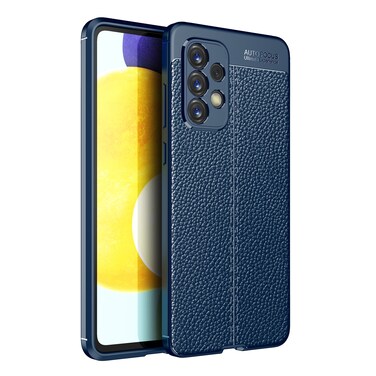 Case cover For Samsung Galaxy A33 5G Litchi Texture TPU Shockproof Case(Navy Blue)
