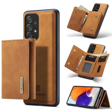 Case cover For Samsung Galaxy A73 5G DG.MING M1 Series 3-Fold Multi Card Wallet  Phone Case(Brown)