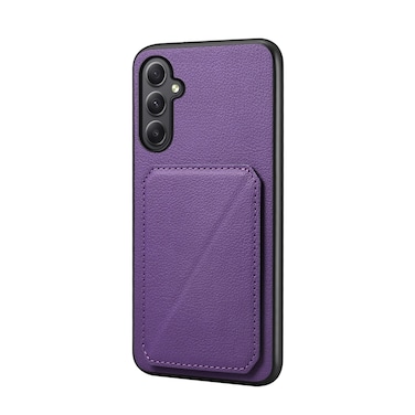 Case Cover For Samsung Galaxy A35 5G D04 Calf Texture Dual Card Slot Holder Phone Case(Purple)