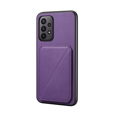 Case Cover For Samsung Galaxy A23 D04 Calf Texture Dual Card Slot Holder Phone Case(Purple)