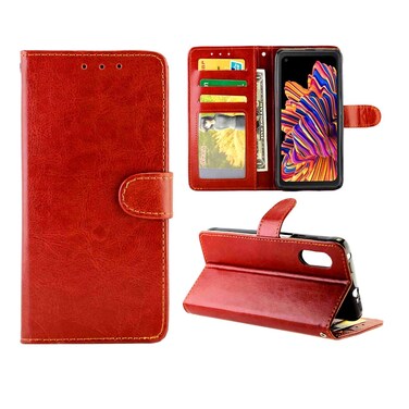 Case Cover For Samsung Galaxy Xcover Pro Crazy Horse Texture Leather Horizontal Flip Protective Case with Holder &amp; Card Slots &amp; Wallet &amp; Photo Frame(Brown)