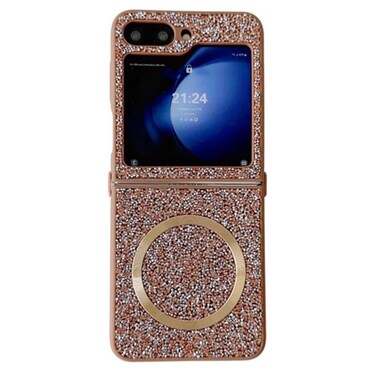 Case Cover For Samsung Galaxy Z Flip5 Glitter MagSafe PC Phone Case(Gold)