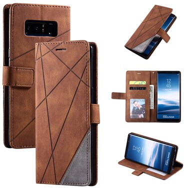 Case Cover For Samsung Galaxy Note 8 Skin Feel Splicing Horizontal Flip Leather Case with Holder &amp; Card Slots &amp; Wallet &amp; Photo Frame(Brown)