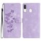 Case Cover For Samsung Galaxy A20e Flower Butterfly Embossing Pattern Leather Phone Case(Purple)