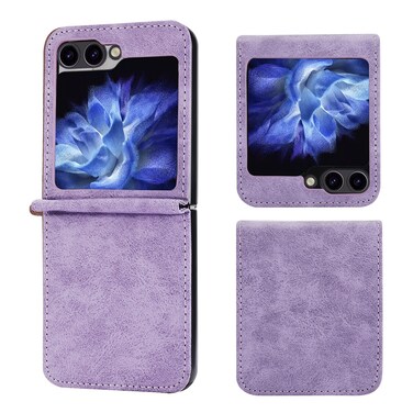 Case Cover For Samsung Galaxy Z Flip6 Business Solid Color Magnetic RFID Anti-theft Phone Case(Purple)