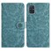 Case Cover For Samsung Galaxy A51 4G Floral Embossed Pattern Leather Phone Case(Dark Green)