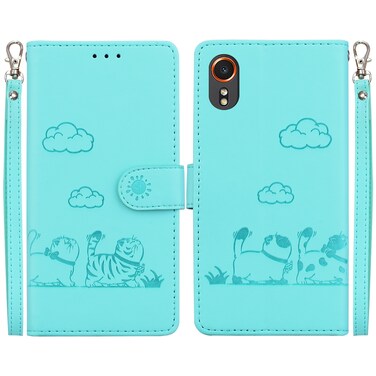 Case Cover For Samsung Galaxy Xcover 7 Cute Cats RFID Leather Phone Case(Green)