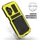 Case Cover For Samsung Galaxy A32 5G / M32 5G R-JUST Waterproof Shockproof Dustproof Metal + Silicone Protective Case with Holder(Yellow)