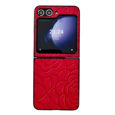 Case Cover For Samsung Galaxy Z Flip6 Impression Flower Pattern Protective Phone Case(Red)