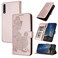 Case Cover For Samsung Galaxy A50 Datura Flower Embossed Flip Leather Phone Case(Rose Gold)