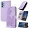 Case Cover For Samsung Galaxy A72 Datura Flower Embossed Flip Leather Phone Case(Purple)