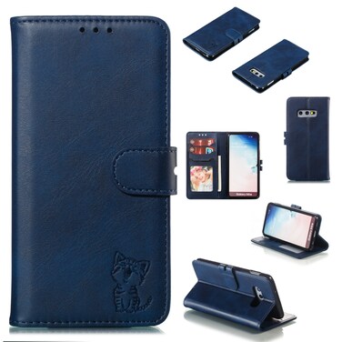 Case Cover Leather Protective Case For Galaxy S10e(Blue)