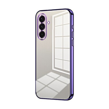 Case Cover For Samsung Galaxy A36 Transparent Plating Fine Hole Phone Case(Purple)