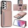 Case Cover For Samsung Galaxy S20 FE 5G Three Fold Card Bag Phone Case with Long Lanyard(Rose Gold)