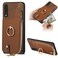 Case Cover For Samsung Galaxy A50 Cross Leather Ring Vertical Zipper Wallet Back Phone Case(Brown)