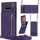 Case Cover For Samsung Galaxy S10 Plus Cross-body Zipper Square TPU+PU Back Cover Case with Holder &amp; Card Slots &amp; Wallet &amp; Strap(Purple)