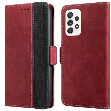 Case Cover For Samsung Galaxy A33 5G Stitching Side-Magnetic RFID Leather Phone Case(Red)