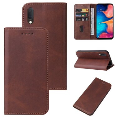 Case Cover For Samsung Galaxy A20e Magnetic Closure Leather Phone Case(Brown)