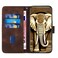 Case Cover For Samsung Galaxy M62 / F62 Elephant Head Embossed Phone Leather Case with Lanyard(Coffee)