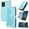 Case Cover For Samsung Galaxy M62 / F62 Datura Flower Embossed Flip Leather Phone Case(Light Blue)