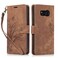 Case Cover For Samsung Galaxy S8 Orchid Butterfly Embossed Leather Phone Case(Brown)