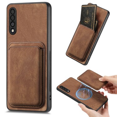 Case Cover For Samsung Galaxy A50s Retro Leather Card Bag Magnetic Phone Case(Brown)