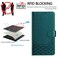 Case Cover For Samsung Galaxy M33 5G Honeycomb Embossing RFID Leather Phone Case(Peacock Green)