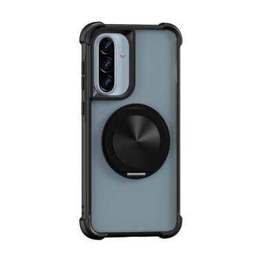 Case Cover For Samsung Galaxy A36 5G CD Texture 360 Degree Rotating Holder MagSafe Phone Case(Black)