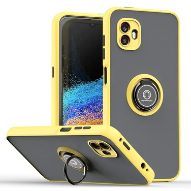 Case Cover For Samsung Galaxy Xcover6 Pro Q Shadow 1 Series TPU + PC Phone Case with Ring Holder(Yellow)