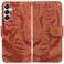 Case Cover For Samsung Galaxy M15/F15 Tiger Embossing Pattern Flip Leather Phone Case(Brown)